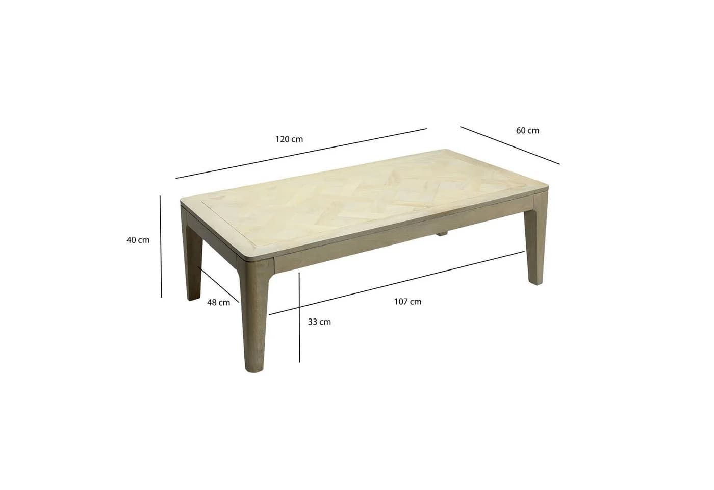 FINEBUY Couchtisch FB77663 Sofatisch 120cm Wohnzimmertisch Loungetisch - Bild 3