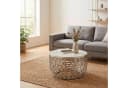 FINEBUY Couchtisch FB77384 Marmor Silber Bild 1