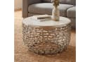 FINEBUY Couchtisch FB77384 Marmor Silber Bild 2