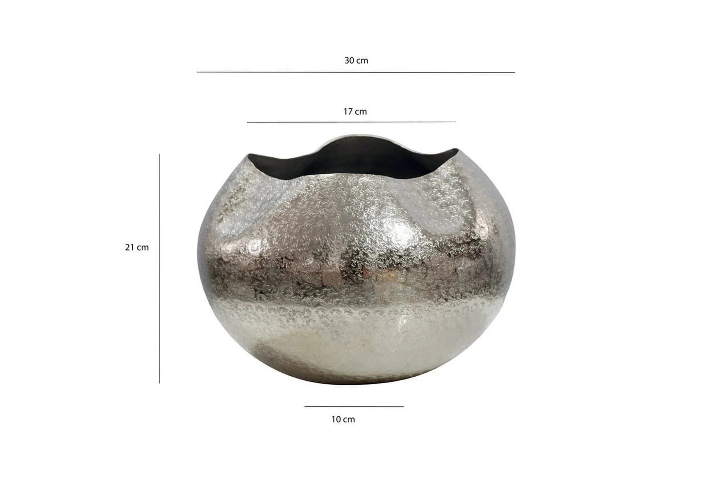 FINEBUY Tischvase Aluminium Silber 30cm - Bild 3