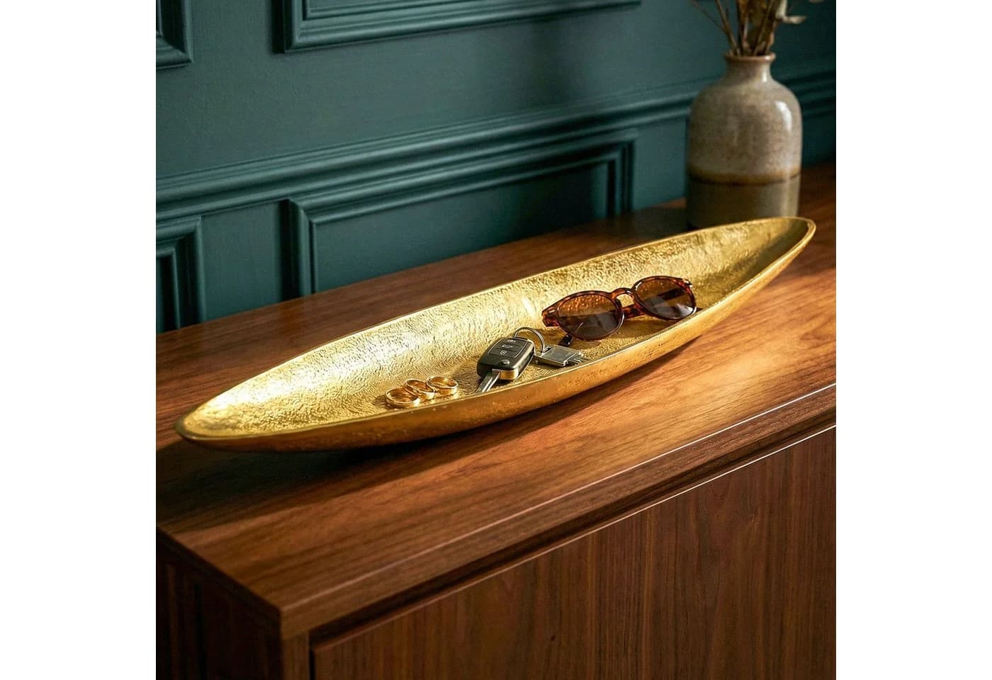 FINEBUY Dekoschale 60cm Gold Aluminium - Bild 2