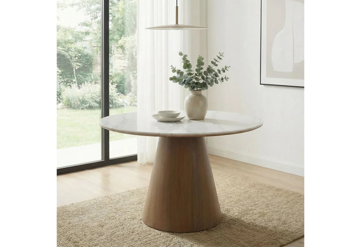 FINEBUY Esstisch rund 120cm Marmor Optik Braun - Bild 2