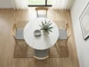 FINEBUY Esstisch rund 120cm Marmor Optik Braun Bild 5