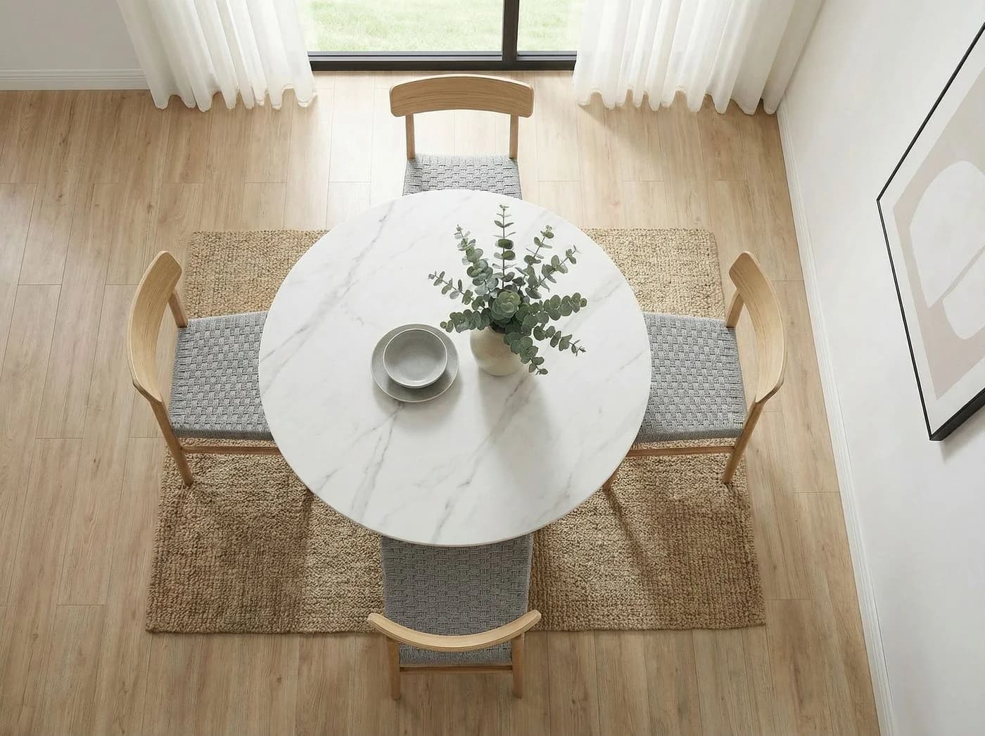 FINEBUY Esstisch rund 120cm Marmor Optik Braun - Bild 5