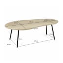 FINEBUY Couchtisch Nierenform Weiß Schwarz Mango Holz Bild 3