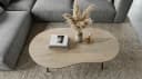 FINEBUY Couchtisch Nierenform Weiß Schwarz Mango Holz Bild 5