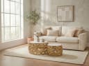 FINEBUY Satztisch FB73713 2er Set Couchtisch Gold Marmor Bild 1