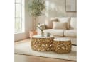FINEBUY Satztisch FB73713 2er Set Couchtisch Gold Marmor Bild 2