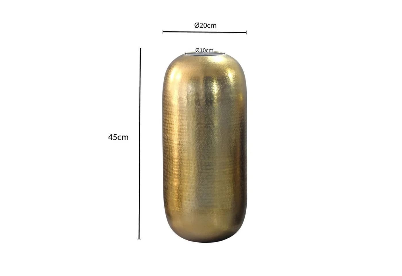 FINEBUY Bodenvase Aluminium Gold Kapselform - Bild 3