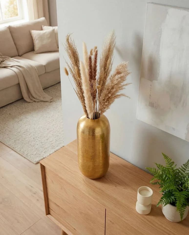 FINEBUY Bodenvase Aluminium Gold Kapselform - Bild 4