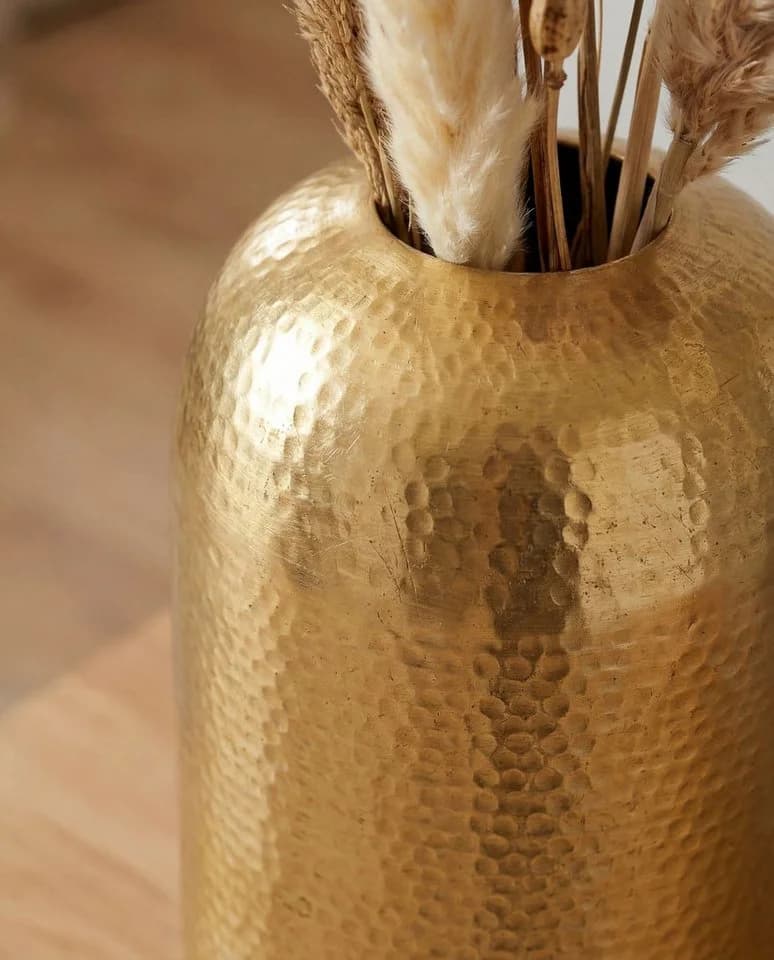FINEBUY Bodenvase Aluminium Gold Kapselform - Bild 5
