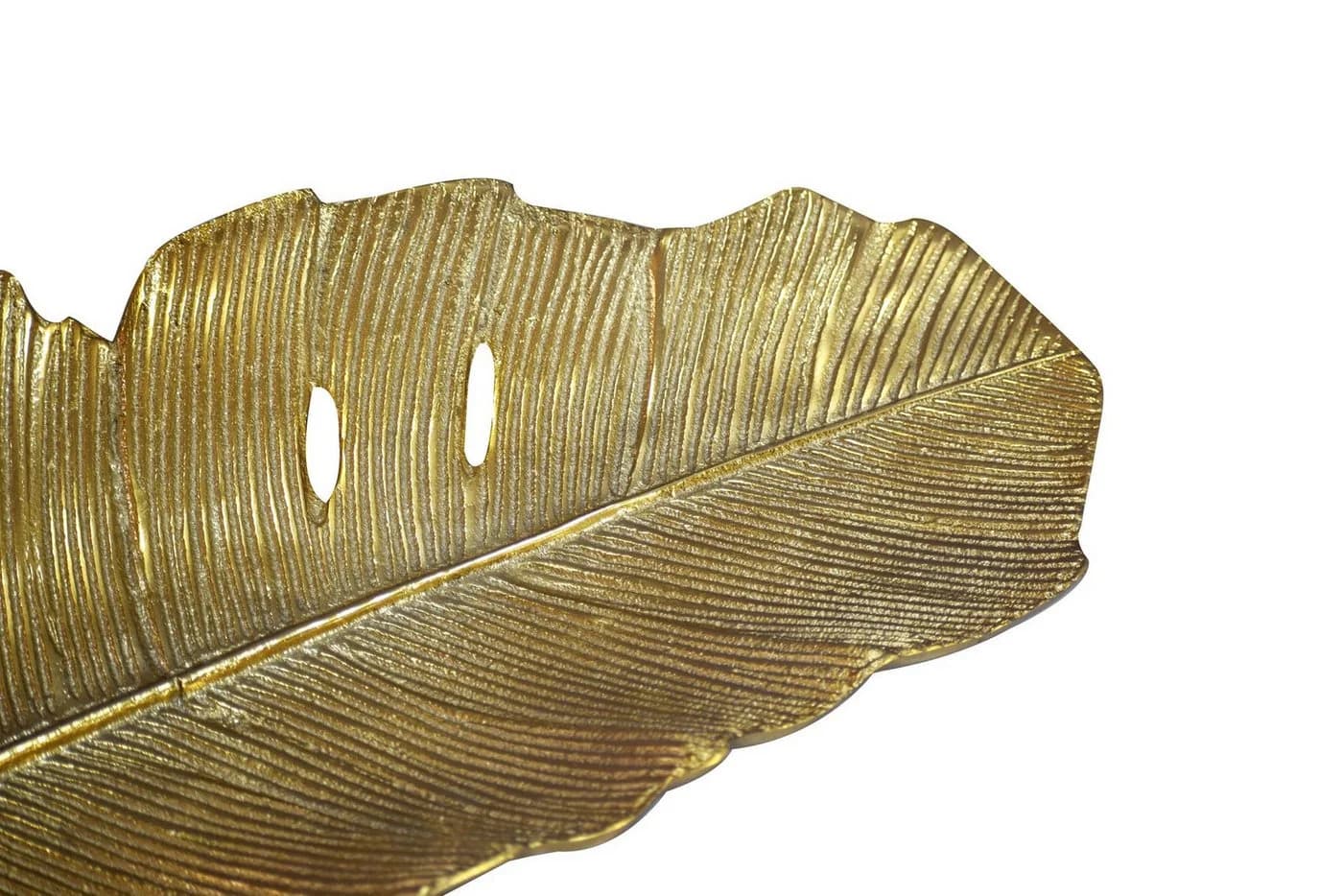 FINEBUY Dekoschale 60cm Gold Aluminium Blattdesign - Bild 4