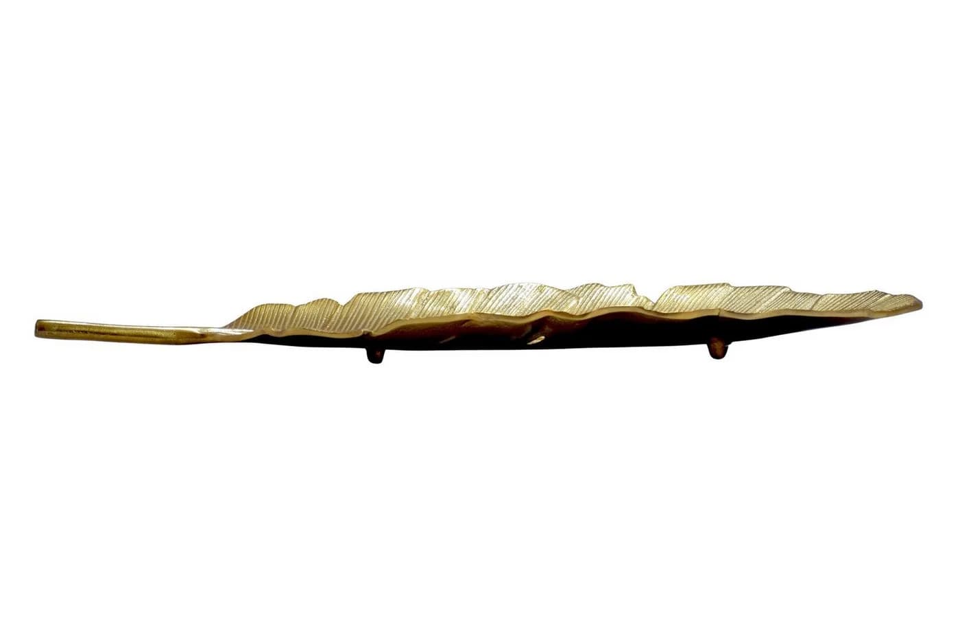 FINEBUY Dekoschale 60cm Gold Aluminium Blattdesign - Bild 5