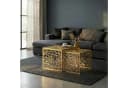 FINEBUY Satztisch 2er Set Alu Couchtisch Gold/Silber Bild 2