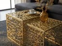 FINEBUY Satztisch 2er Set Alu Couchtisch Gold/Silber Bild 4