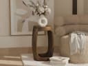 FINEBUY Beistelltisch rund Mango Massivholz Braun Modern Bild 1