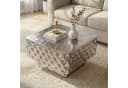 FINEBUY Couchtisch FB77628 Quadratisch Silber Gehämmerte Optik Bild 2