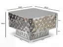 FINEBUY Couchtisch FB77628 Quadratisch Silber Gehämmerte Optik Bild 3
