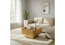 FINEBUY Couchtisch FB77627 Quadratischer Sofatisch 60cm Gold Hammerschlag Bild 2