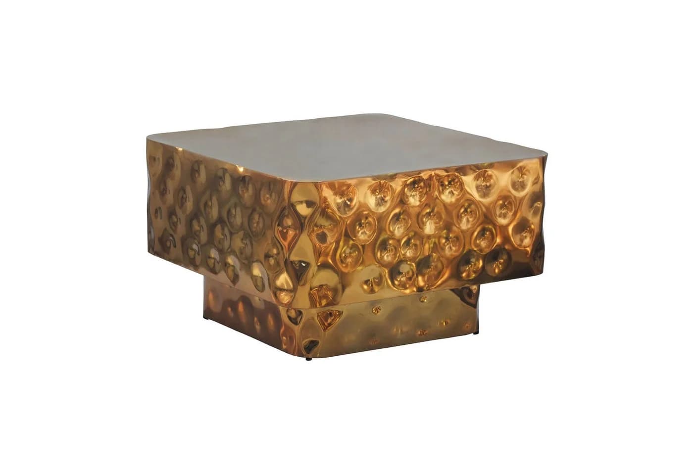 FINEBUY Couchtisch FB77627 Quadratischer Sofatisch 60cm Gold Hammerschlag - Bild 5
