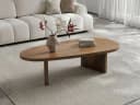 FINEBUY Couchtisch oval 120cm Mango Massivholz Braun Modern Bild 2