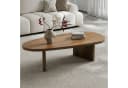 FINEBUY Couchtisch oval 120cm Mango Massivholz Braun Modern Bild 3