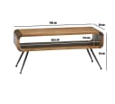 FINEBUY Couchtisch Mangoholz Metall Retro Braun/Schwarz Bild 3