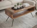 FINEBUY Couchtisch Mangoholz Metall Retro Braun/Schwarz Bild 4