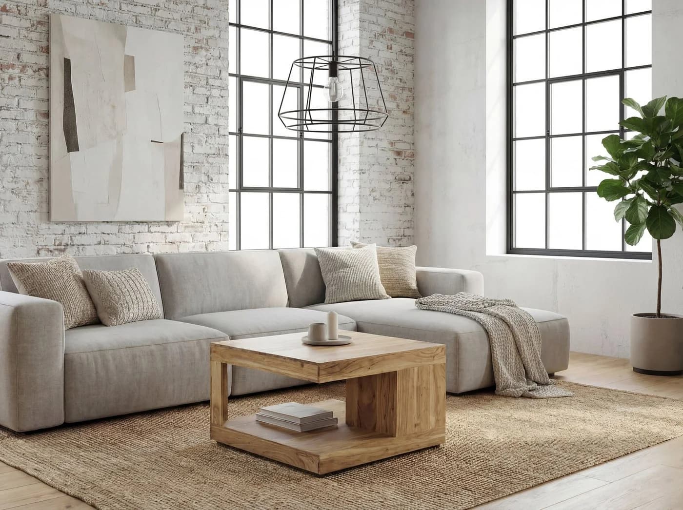 FINEBUY Couchtisch Akazie Massivholz 60cm Braun Modern