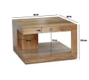 FINEBUY Couchtisch Akazie Massivholz 60cm Braun Modern Bild 3