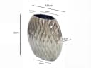 FINEBUY Dekovase 33,5cm Metall Silber 3D-Rautenmuster Bild 3