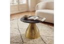 FINEBUY Couchtisch Marmorplatte Schwarz Gold Aluminium Bild 2