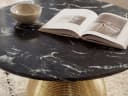 FINEBUY Couchtisch Marmorplatte Schwarz Gold Aluminium Bild 4