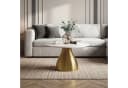 FINEBUY Couchtisch FB77369 Marmorplatte weiß goldenes Aluminium Bild 2