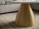 FINEBUY Couchtisch FB77369 Marmorplatte weiß goldenes Aluminium Bild 5