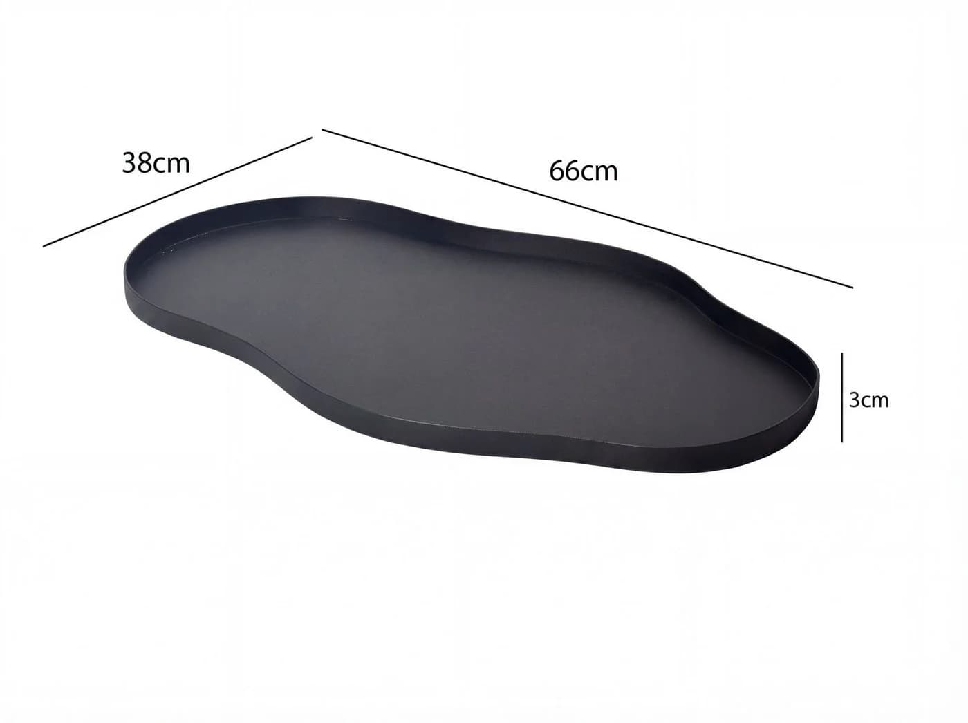 FINEBUY Dekotablett FB116734 Schwarz Organisch Metall - Bild 3