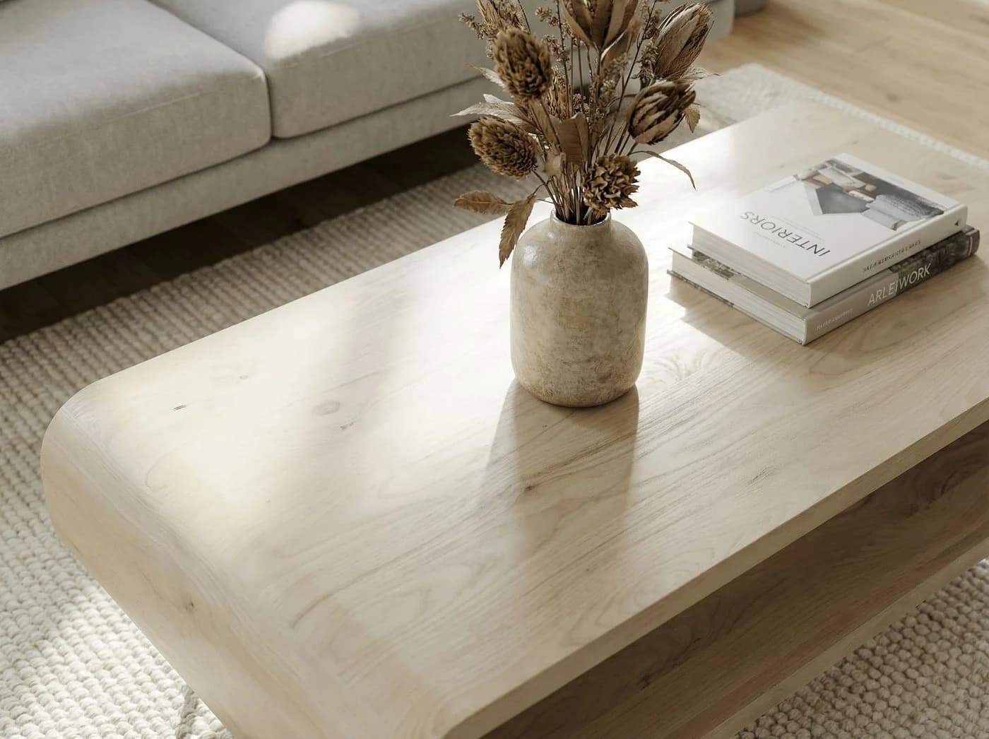 FINEBUY Couchtisch FB116759 Massivholz Weiß Schwarz - Bild 4