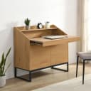 FineBuy Sekretär Kompakt 100cm Eiche Dekor Industrial Schreibtisch Bild 1