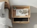 FINEBUY Wandnachttisch Akazie Braun Schwebend Bild 1