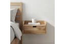 FINEBUY Wandnachttisch Akazie Braun Schwebend Bild 2