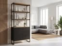 FINEBUY Bücherregal Industrial Eiche Schwarz Metall Bild 1