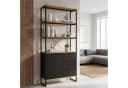 FINEBUY Bücherregal Industrial Eiche Schwarz Metall Bild 2
