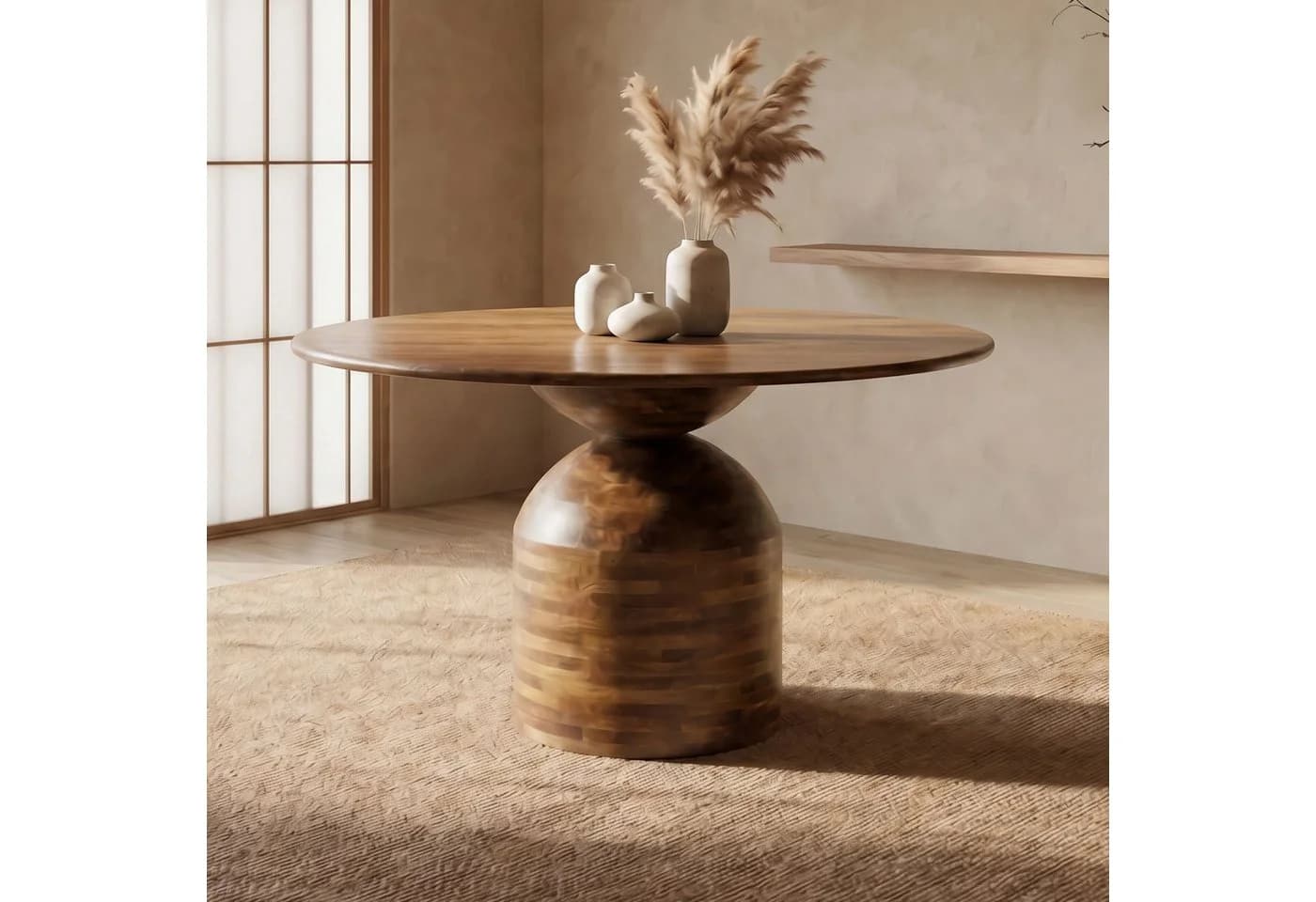 FINEBUY Esstisch FB117624 Rund Braun Mango-Holz - Bild 2
