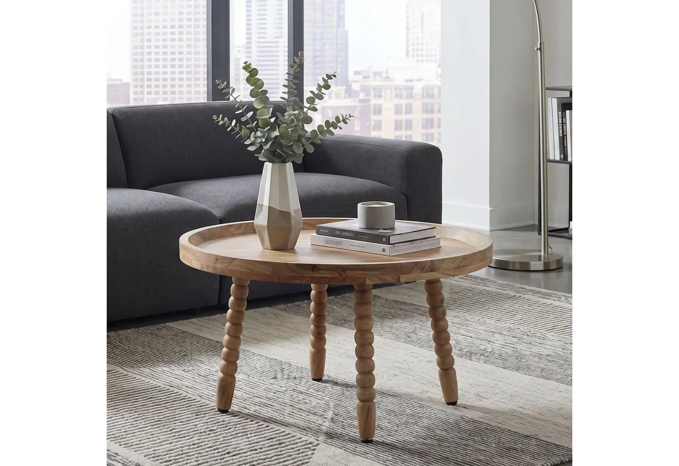 FINEBUY Couchtisch FB117841 Massivholz Braun - Bild 2