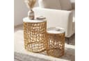 FINEBUY Satztisch 2er Set Couchtisch Gold Marmor Modern Bild 2