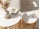 FINEBUY Satztisch 2er Set Couchtisch Gold Marmor Modern Bild 5
