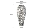 FINEBUY Bodenvase 45 cm Silber Aluminium Skulpturale Dekovase Bild 3