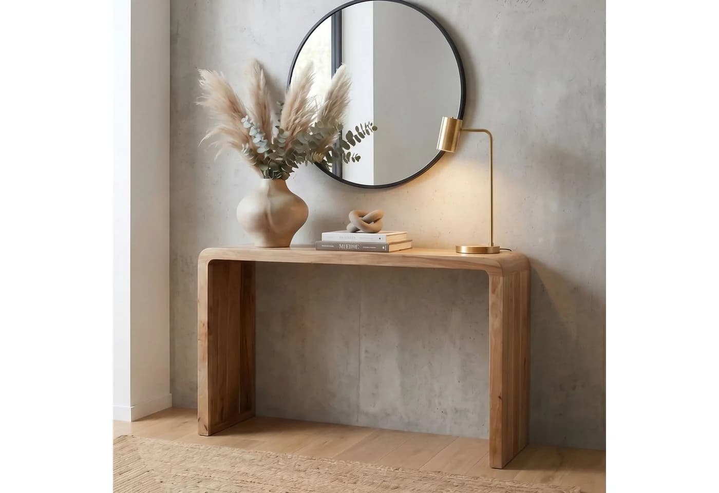 FINEBUY Konsolentisch Akazie Massivholz Braun Modern - Bild 2