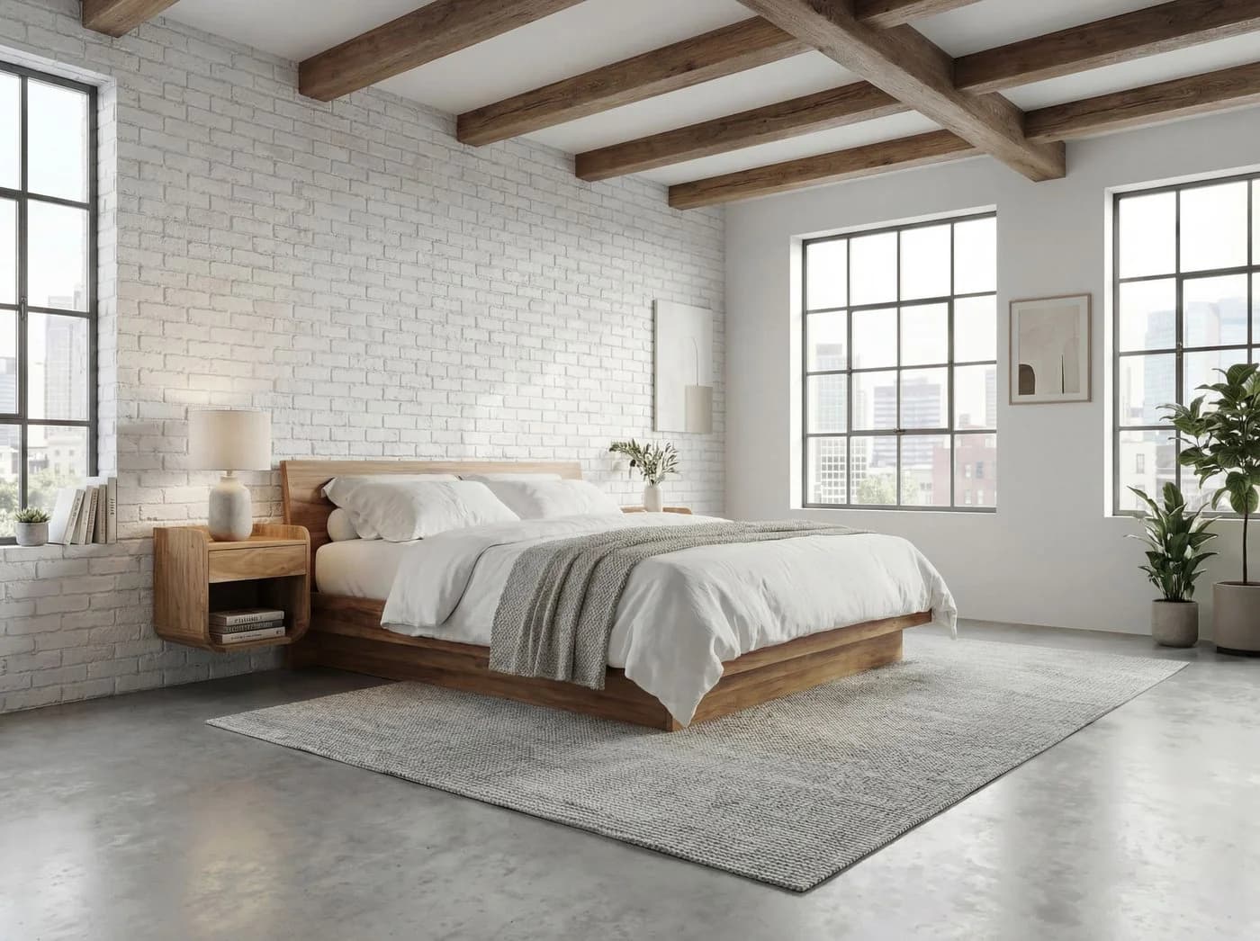 FINEBUY Wandnachttisch Akazie Braun Modern - Bild 5