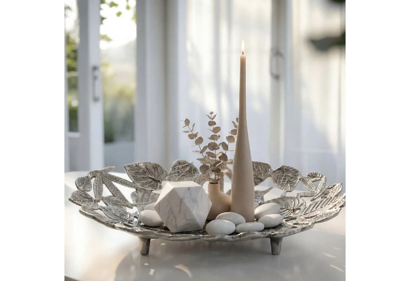 FINEBUY Dekoschale Oval Silber Aluminium 49cm - Bild 2